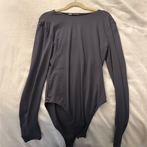 Zara Charcoal Long Sleeve Bodysuit